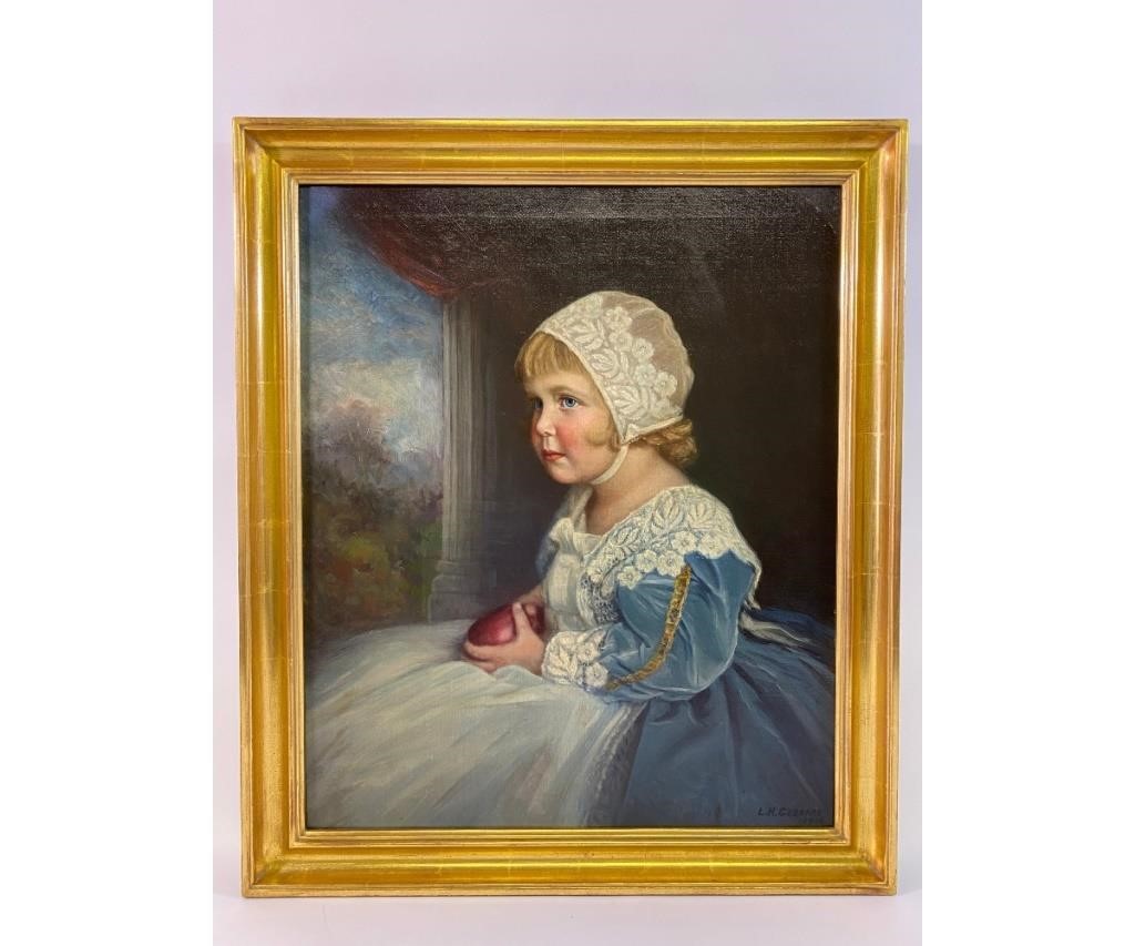 Oil on canvas portrait of a young