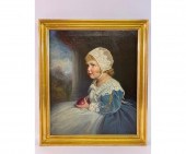 Oil on canvas portrait of a yo