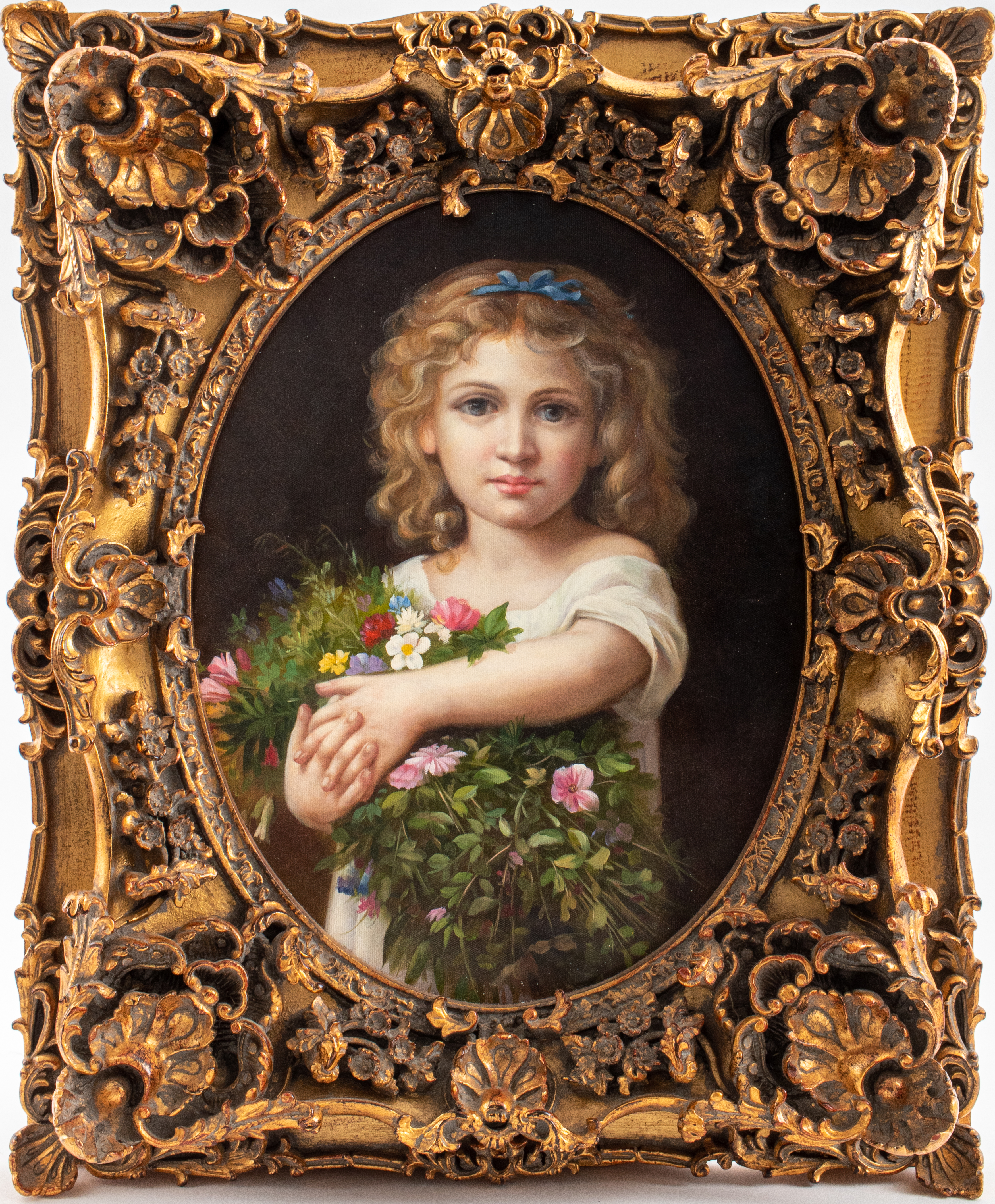 OIL ON CANVAS PORTRAIT OF A GIRL