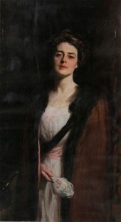 OIL ON CANVAS PORTRAIT OF AN A