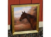 Oil on canvas portrait of hors