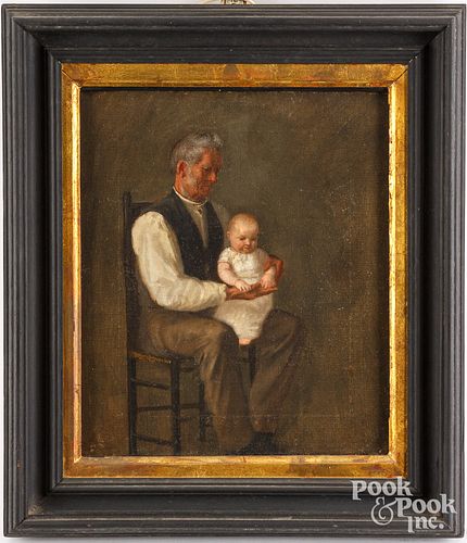 OIL ON CANVAS PORTRAIT OF A