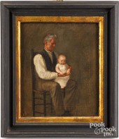 OIL ON CANVAS PORTRAIT OF A FA