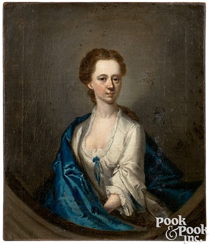 OIL ON CANVAS PORTRAIT OF A