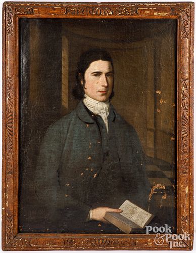 OIL ON CANVAS PORTRAIT OF A YOUNG