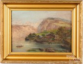 OIL ON CANVAS PRIMITIVE LANDSC