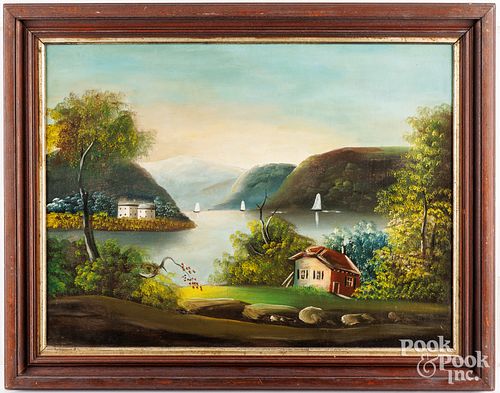 OIL ON CANVAS, PRIMITIVE RIVER
