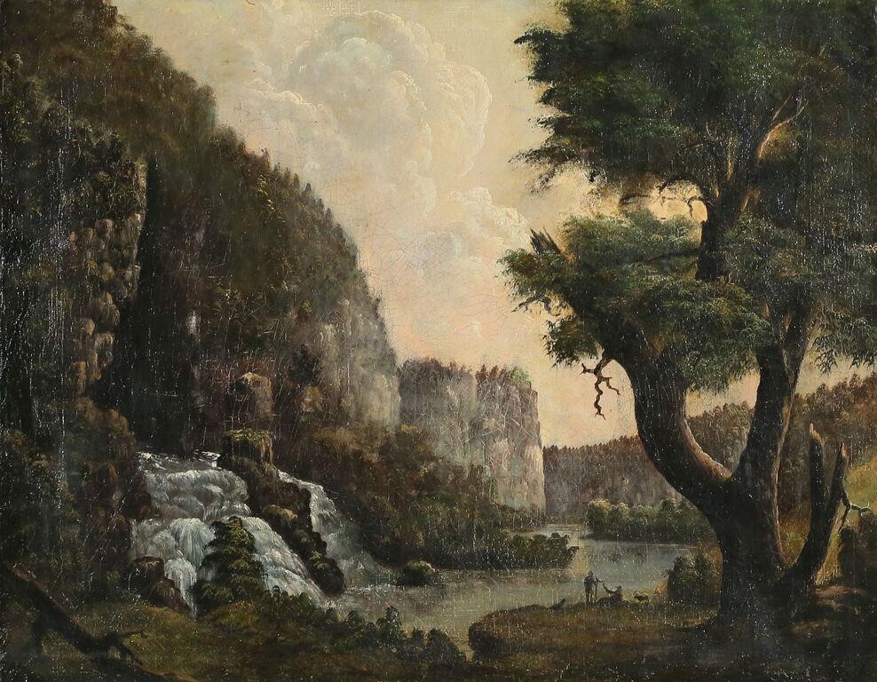 OIL ON CANVAS RIVER LANDSCAPEOil on