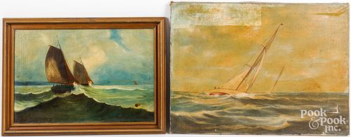 OIL ON CANVAS SAILBOAT PORTRAIT,