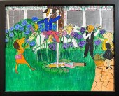 OIL ON CANVAS "SCANDAL AT THE