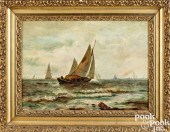 OIL ON CANVAS SEASCAPE, LATE 1