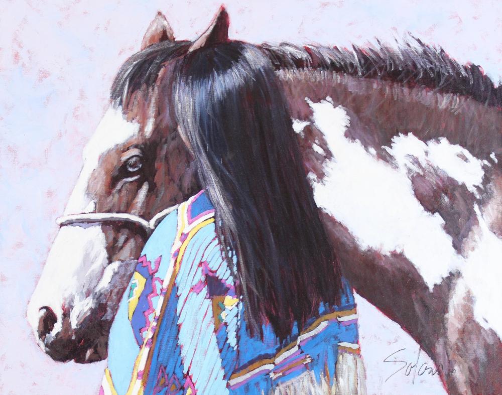 OIL ON CANVAS, "SEEING EYE TO EYE,"