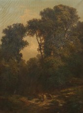 OIL ON CANVAS SHEEP IN LANDSCA