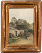 OIL ON CANVAS SIGNED VILLAGE S