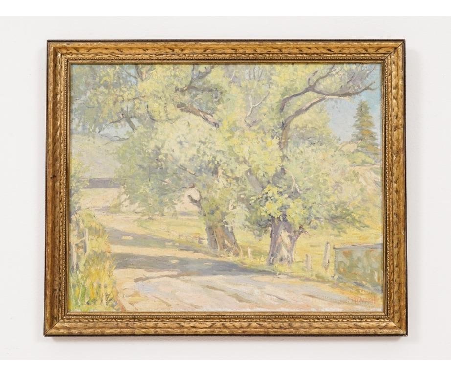 Oil on canvas spring landscape,