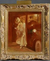 OIL ON CANVAS, "STEPPING OUT",