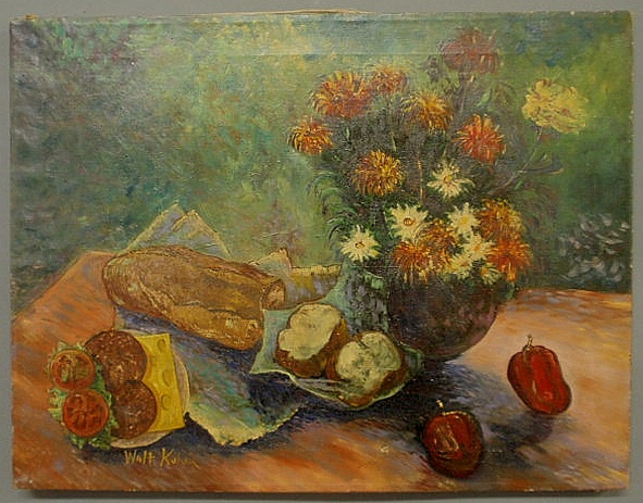 Oil on canvas still life painting