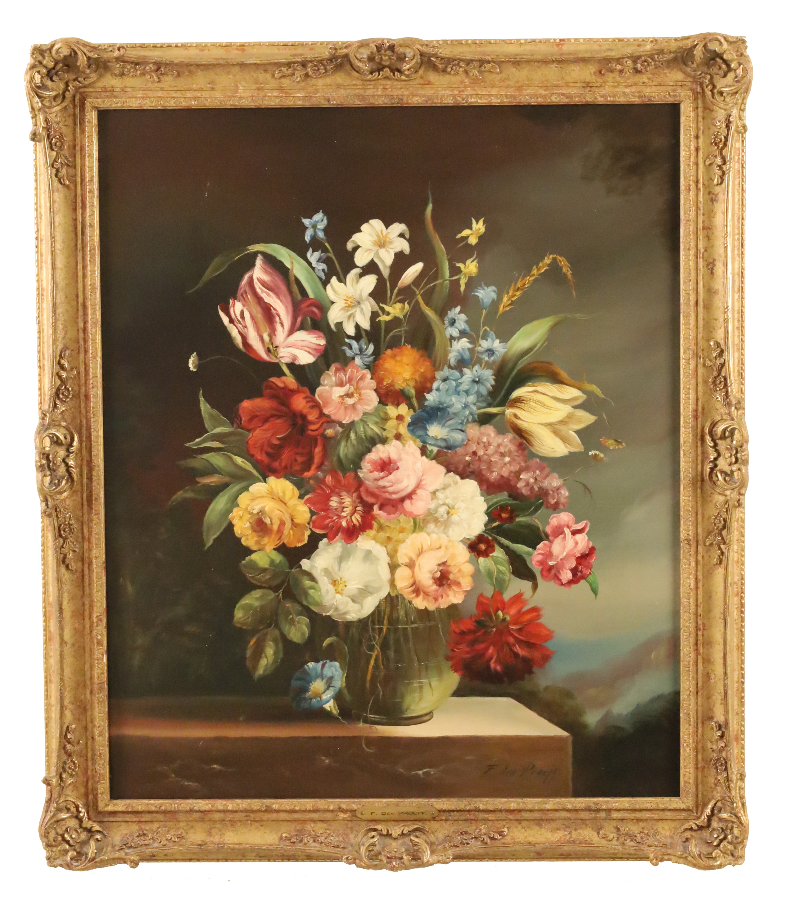 OIL ON CANVAS STILLIFE PAINTING, F.