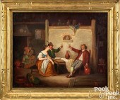 OIL ON CANVAS TAVERN SCENE, LA