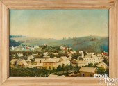 OIL ON CANVAS TOWNSCAPE, 19TH