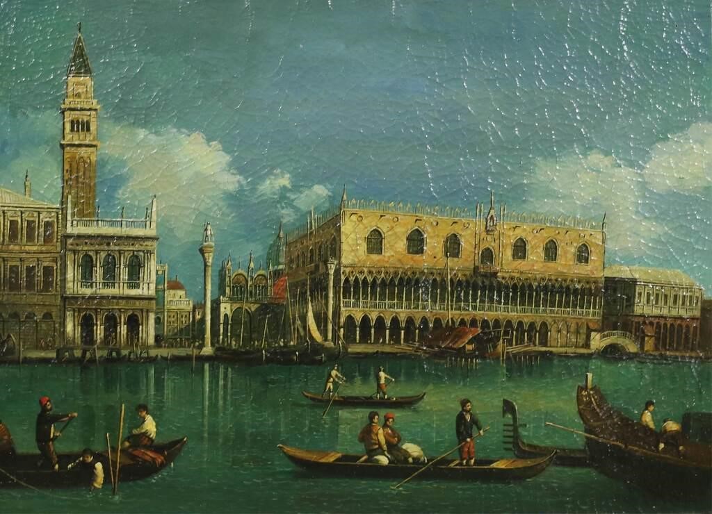 OIL ON CANVAS VENETIAN SCENEOil