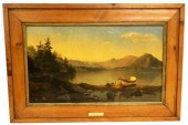Oil on canvas  view of mountai