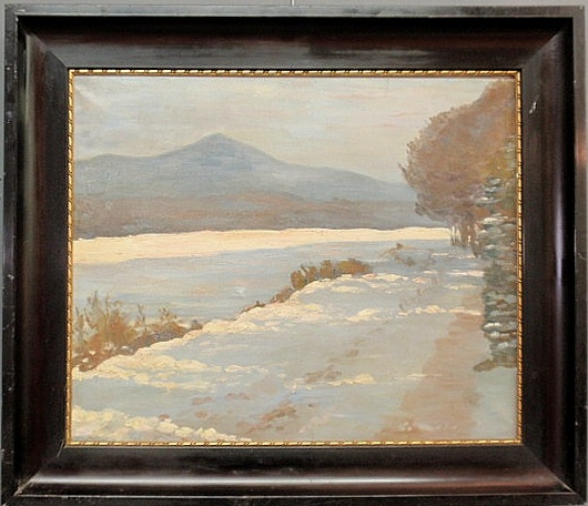 Oil on canvas winter landscape