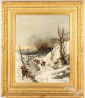 OIL ON CANVAS WINTER LANDSCAPE