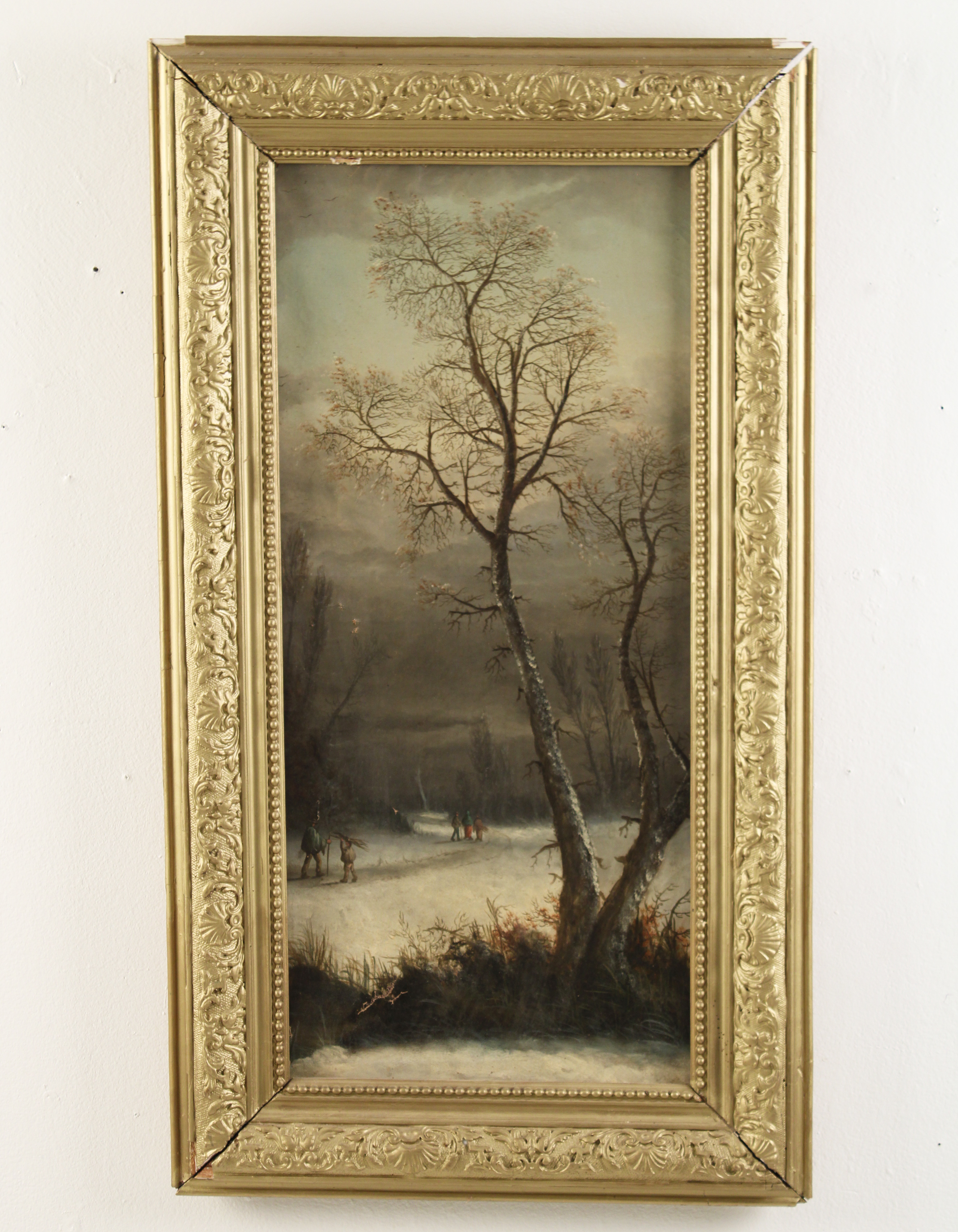 OIL ON CANVAS WINTER LANDSCAPE