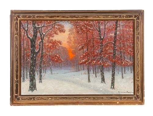 OIL ON CANVAS WINTER LANDSCAPE