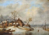 OIL ON CANVAS WINTER LANDSCAPE