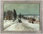 OIL ON CANVAS WINTER LANDSCAPE