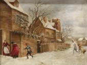 OIL ON CANVAS WINTER LANDSCAPE