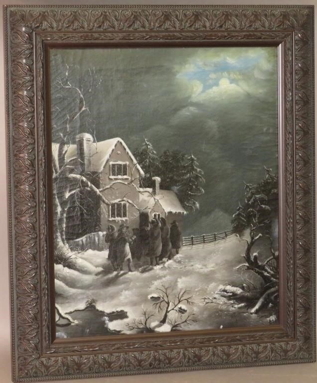 OIL ON CANVAS WINTER SNOW