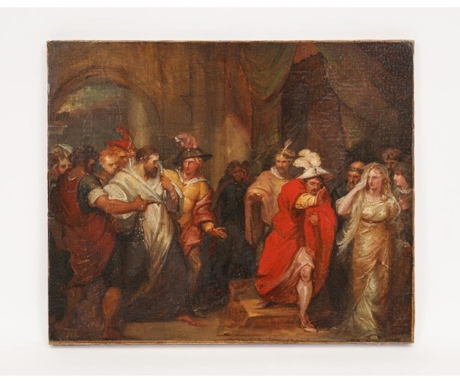 Oil on canvas with two theatrical