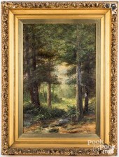 OIL ON CANVAS WOODED LANDSCAPE