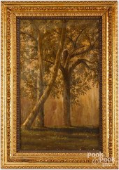 OIL ON CANVAS WOODED LANDSCAPE