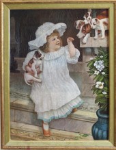 OIL ON CANVAS, YOUNG GIRL WITH