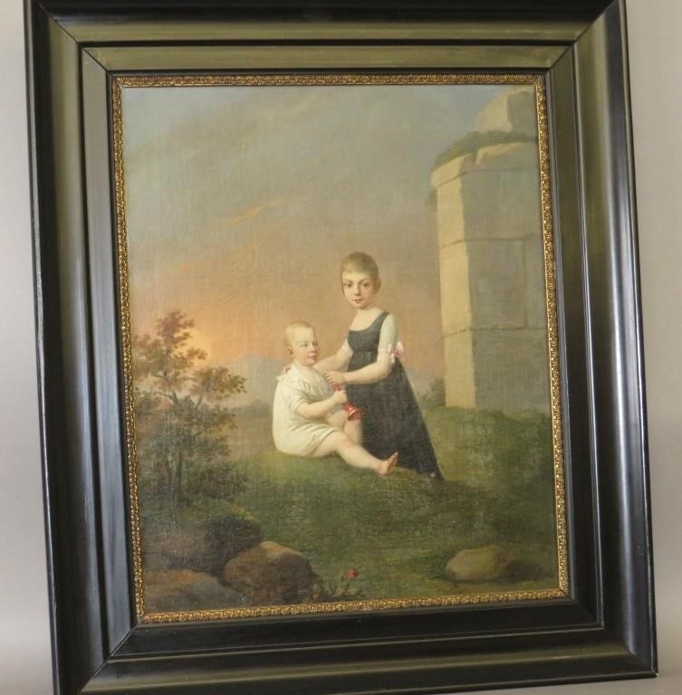 OIL ON CANVASca. 1845; young boy
