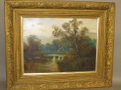 OIL ON CANVASca. 1900; wooded