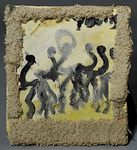OIL ON MASONITE, ABSTRACT OF