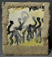 OIL ON MASONITE, ABSTRACT OF F