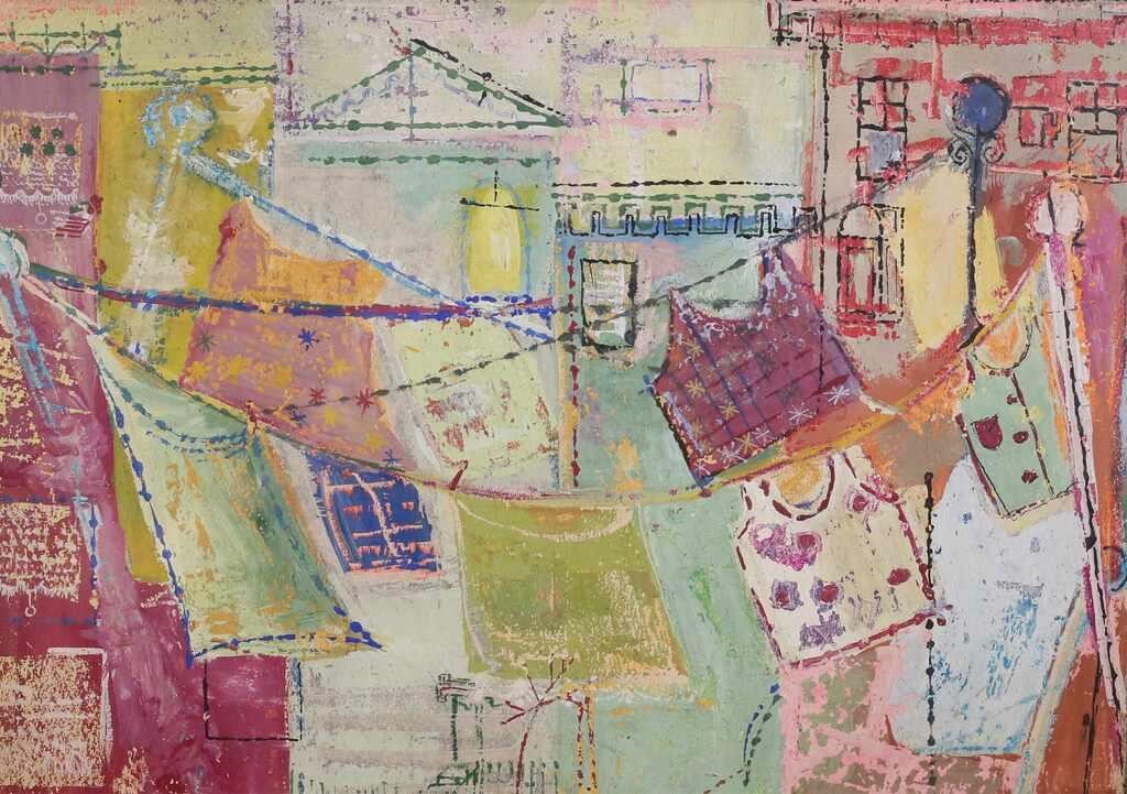 OIL ON PANEL CITYSCAPEOil on panel,