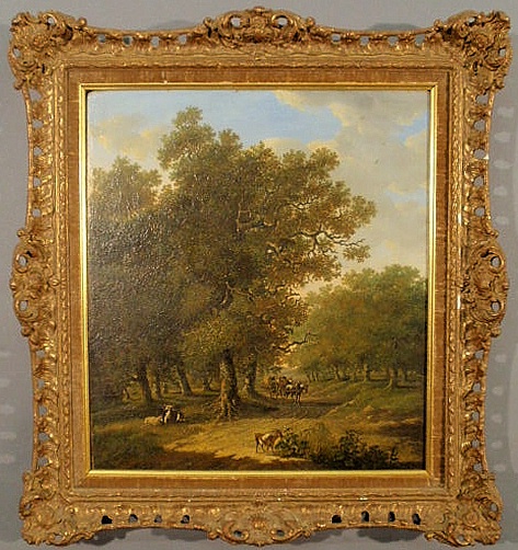 Oil on panel country landscape