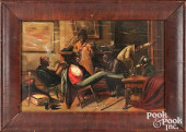 OIL ON PANEL INTERIOR WITH FIG