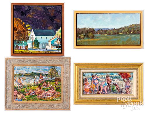 OIL ON PANEL LANDSCAPE, ETC.Oil
