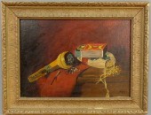 Oil on panel still life painti