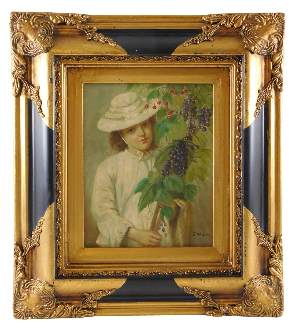 OIL ON PANEL, YOUNG WOMAN IN