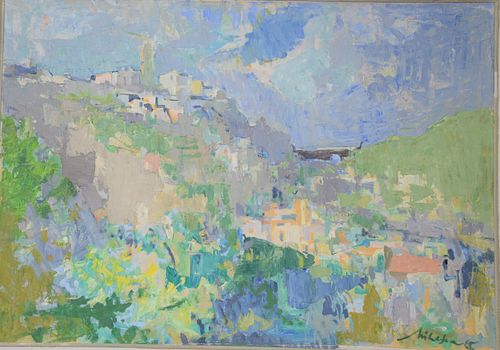 OIL ON PAPER LAID ON BOARD,