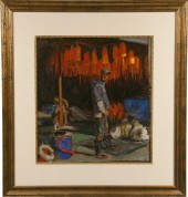 OIL ON PAPER - 'The Sternman'